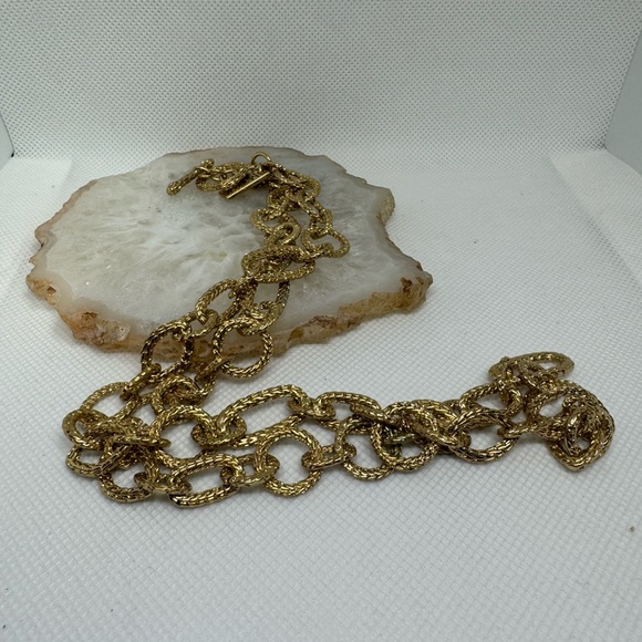 MarisaK Textured Gold-Tone Chain Necklace - Picture 2 of 7